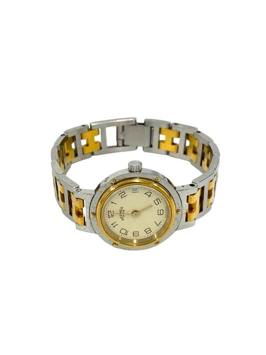 Hermes Clipper Stainless Kuo Watch Gold Silver main image 7